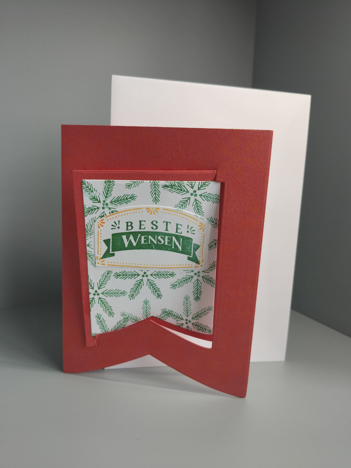 Wenskaart "beste wensen" met witte envelop