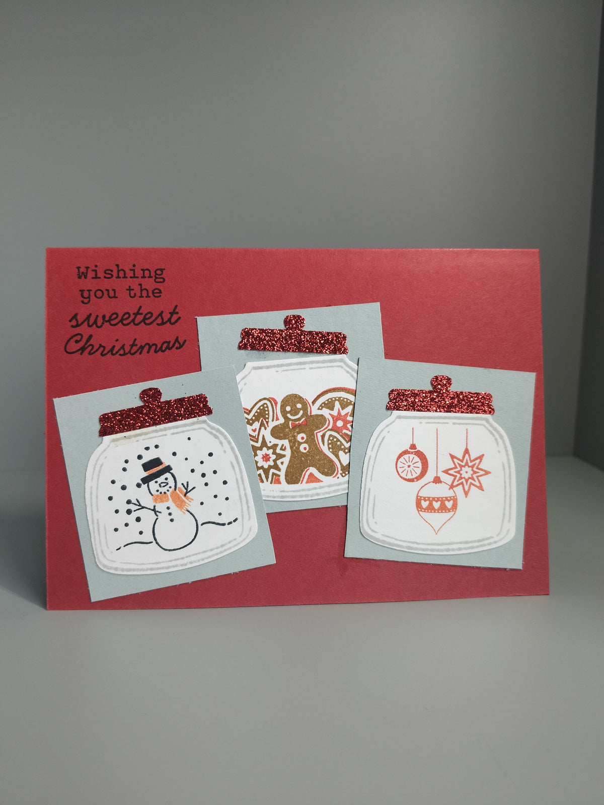 Wenskaart kerst potten met witte envelop