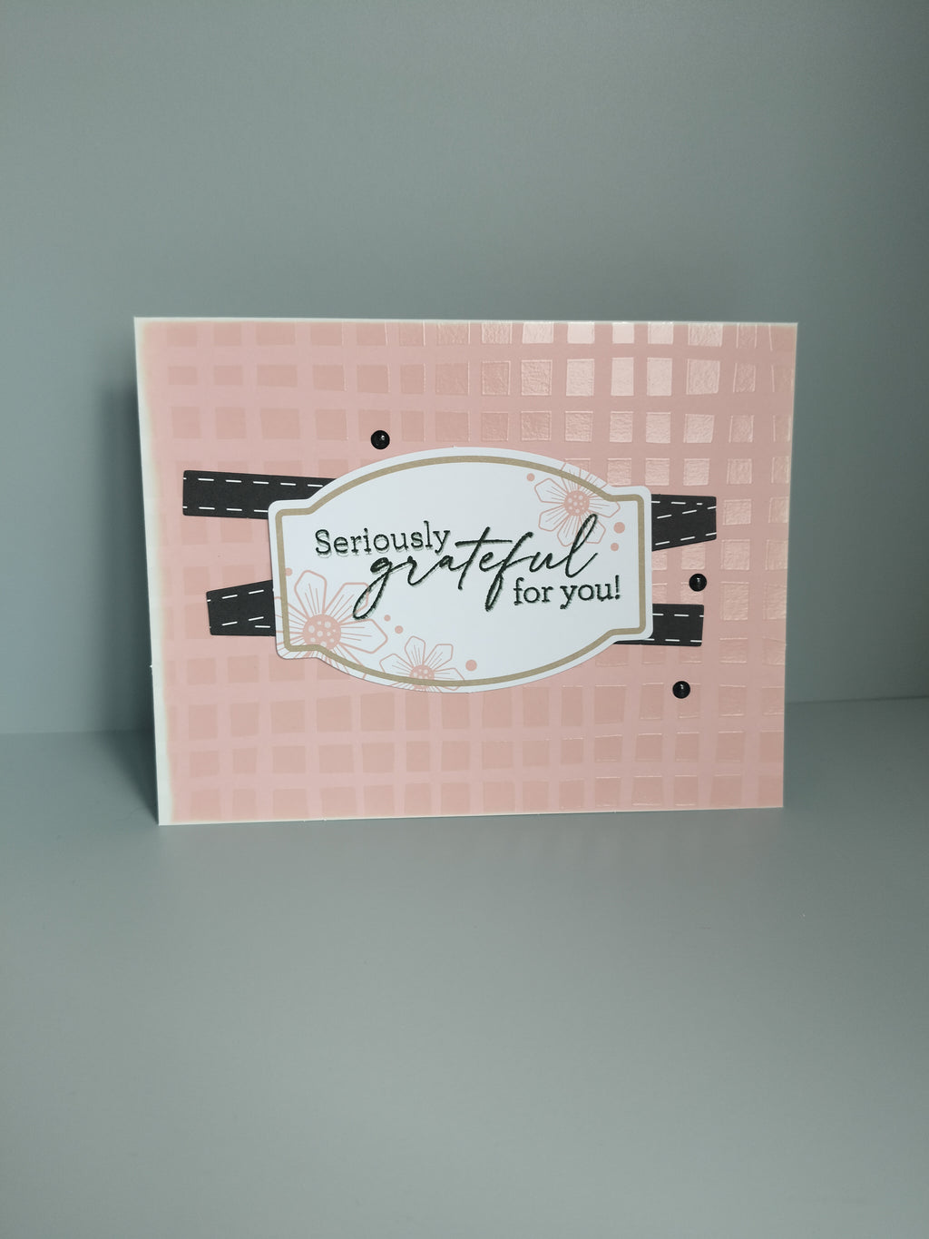 Wenskaart "grateful" met witte envelop