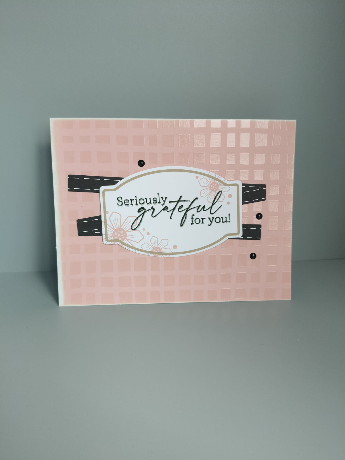 Wenskaart "grateful" met witte envelop