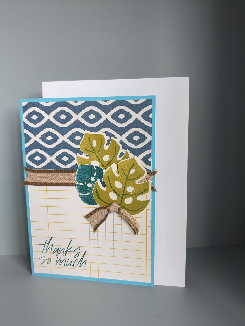 Wenskaart "thanks so much" met witte envelop